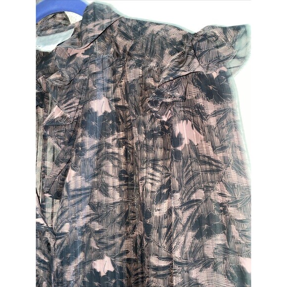 Vintage La Chine Sheer shirt Paisley Stripes Ruffle 14 mob Goth dark whimsical - Picture 12 of 12